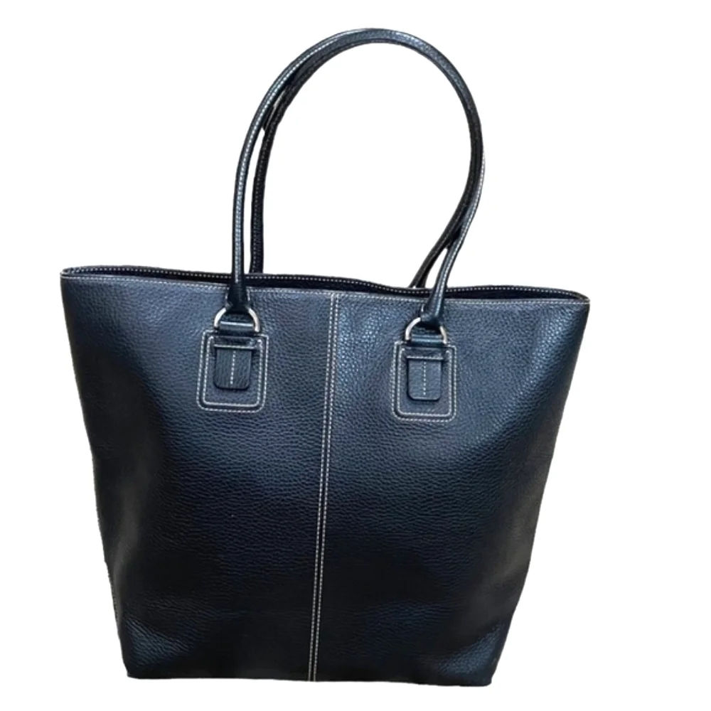 Authentic Tod's Black Leather Tote Handbag. Large.
